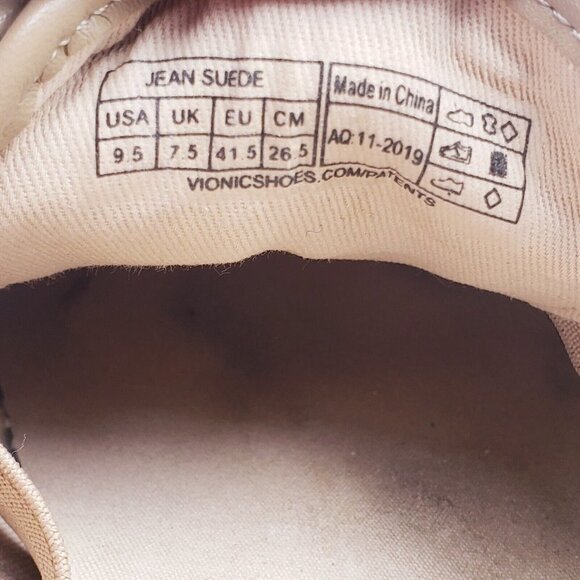 Vionic Womens Size 9.5 Jean Suede Comfort Sneaker Shoe Beige Tan Lace Up Low Top - Picture 10 of 10